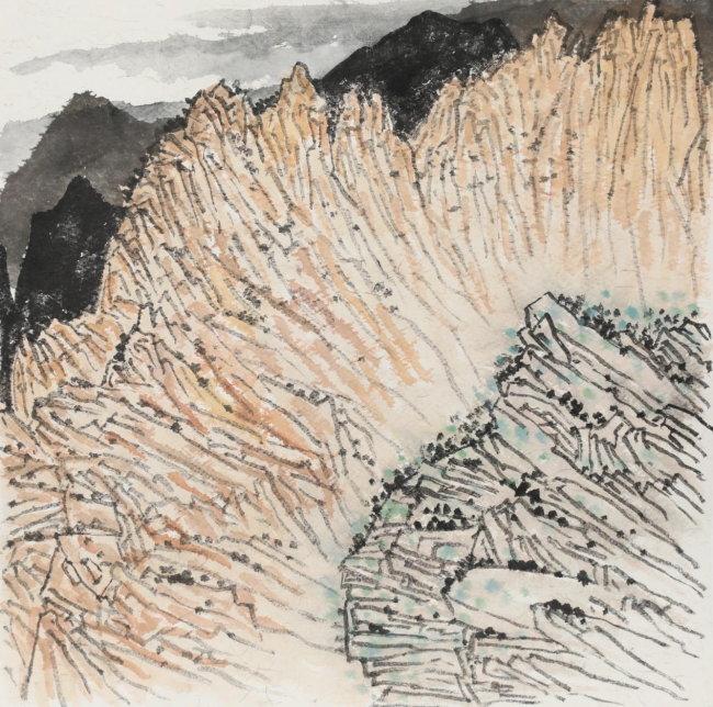 老圃贺兰山写生（之六）34×68CM2025年9月