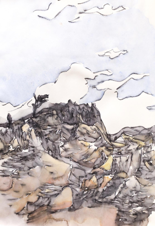 张江舟  贺兰山写生（之二）  20×30CM  2025年9月