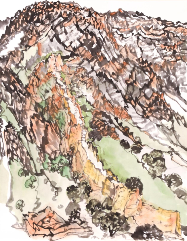 陈琪  贺兰山写生（之三）   36×48CM  2025年9月