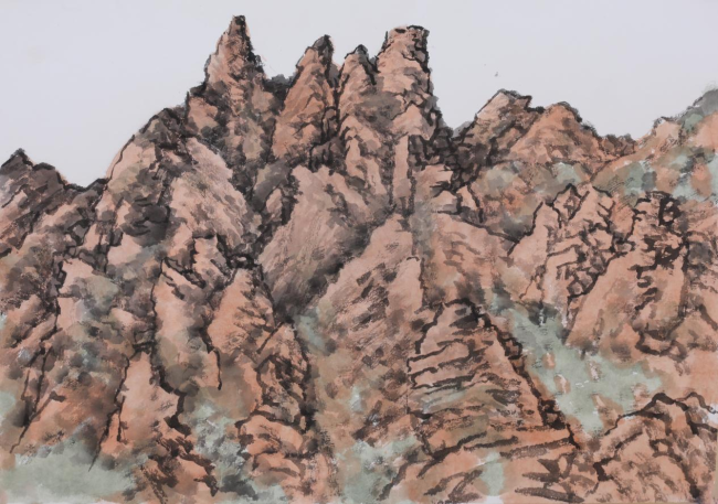 崔晓东贺兰山写生（之二）36×48CM2025年9月