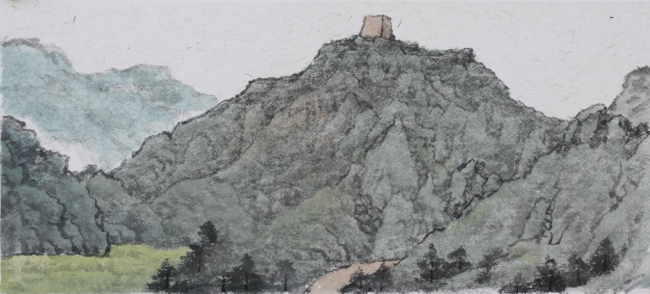 崔晓东贺兰山写生(之一)34×68CM2025年9月