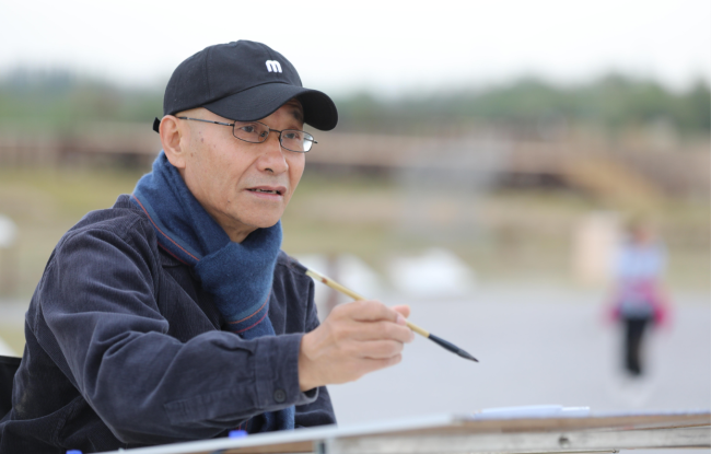 老圃在西夏陵写生