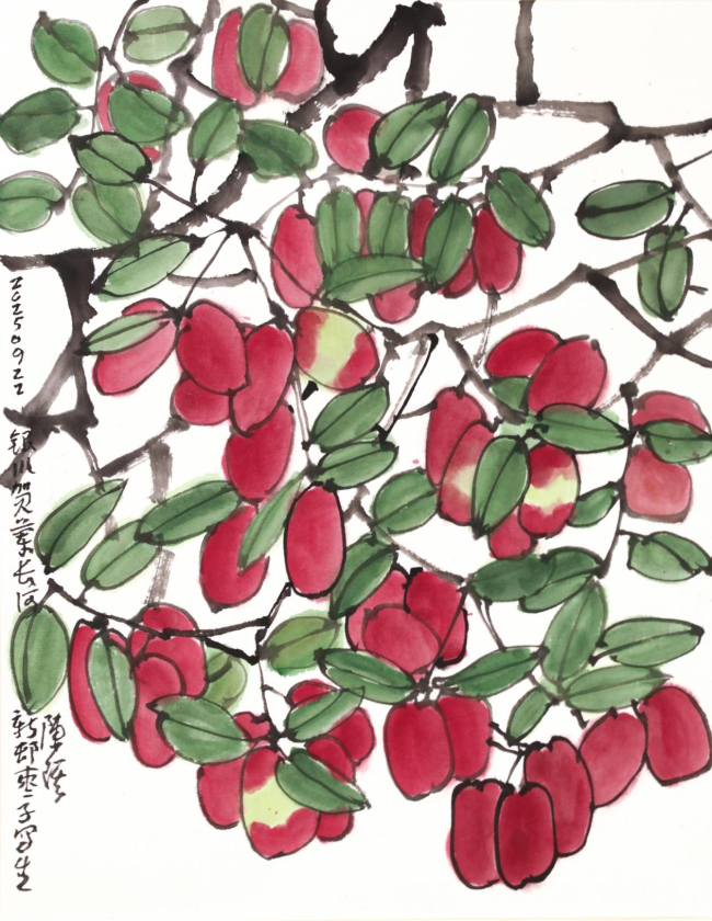 陈琪  贺兰长河新村枣子写生   36×48CM  2025年9月