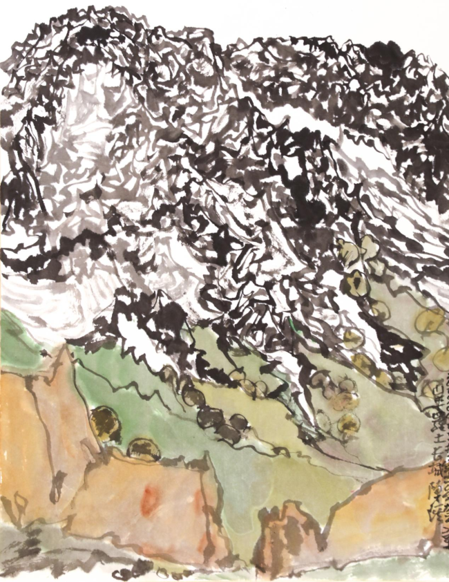 陈琪  贺兰山写生（之八 ）  36×48CM  2025年9月